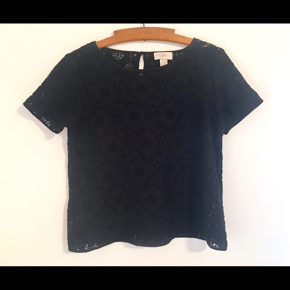 Ann Taylor LOFT medium black see through top